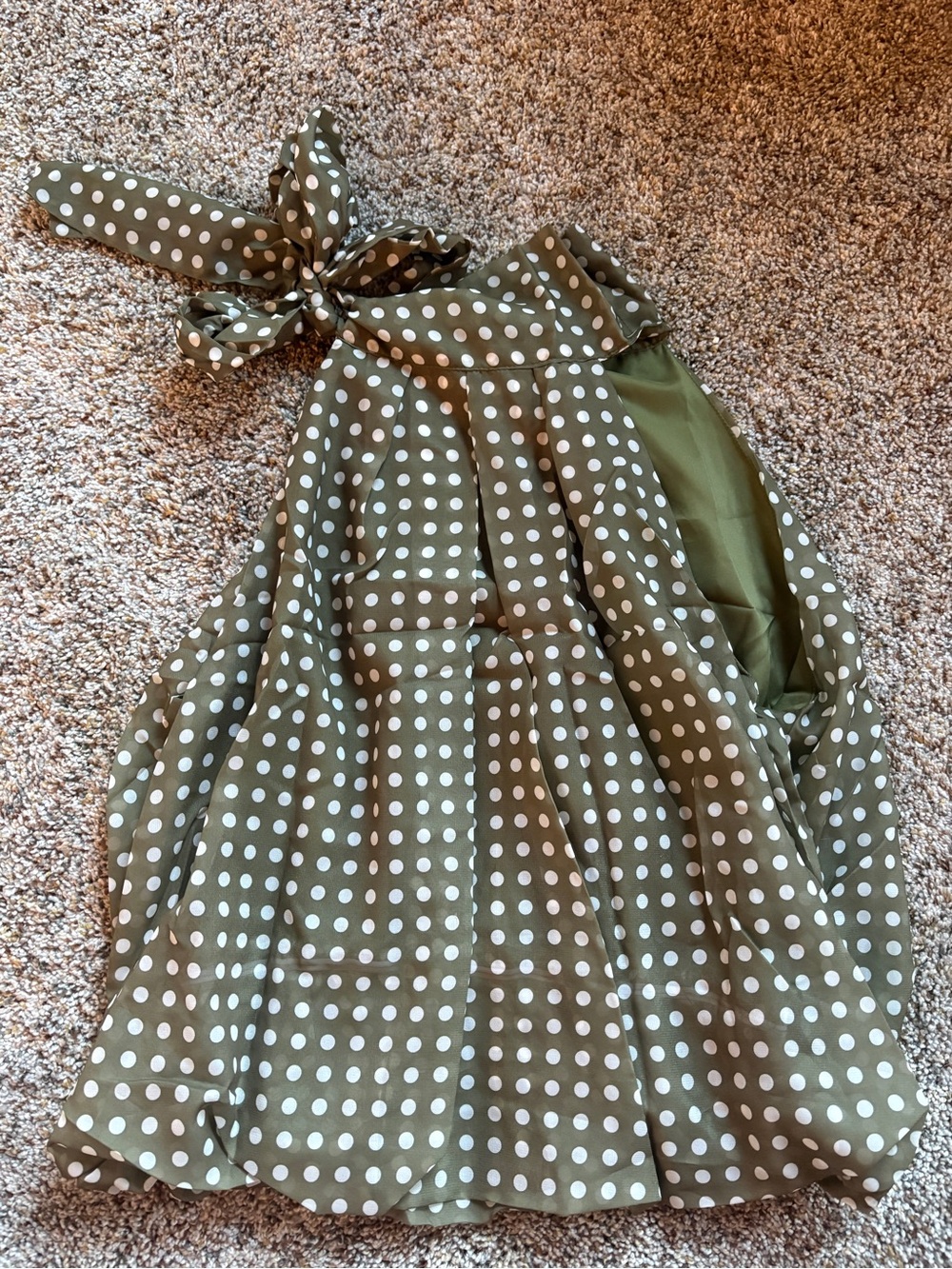 Polka Dot Olive Halter top